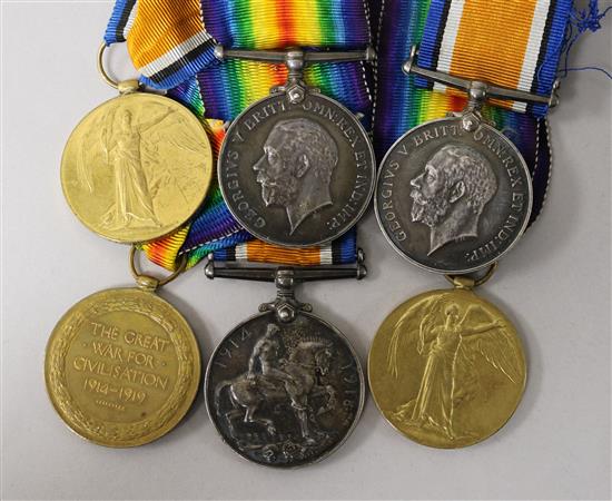 A WW1 machine gun pair of medals and 2 labour camp medals